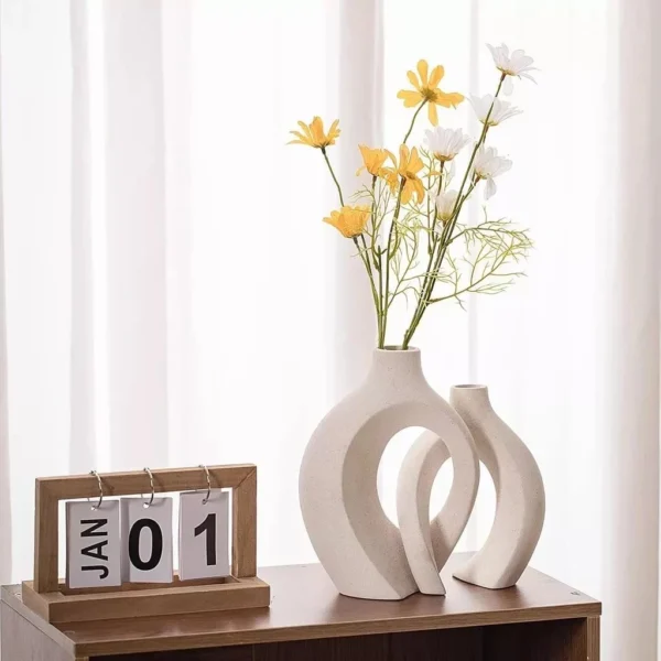 Off White Ceramic Flower Vase