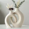 Off White Ceramic Flower Vase