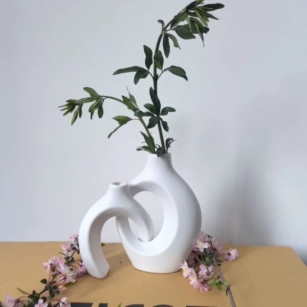 Off White Ceramic Flower Vase