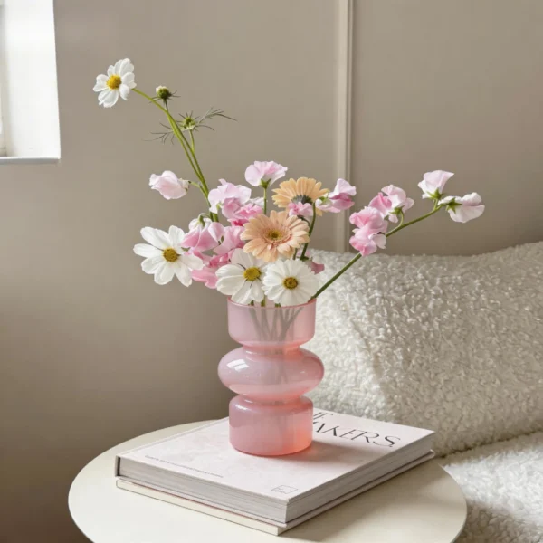 sg-11134201-8261c-mlzzqldi6dj921.webp Random Optic Color Glass Vase Golden Rim