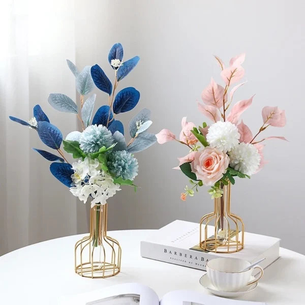 Golden Frame Metal Flower Vase