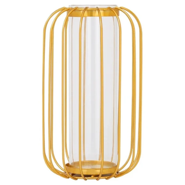 Golden Frame Metal Flower Vase